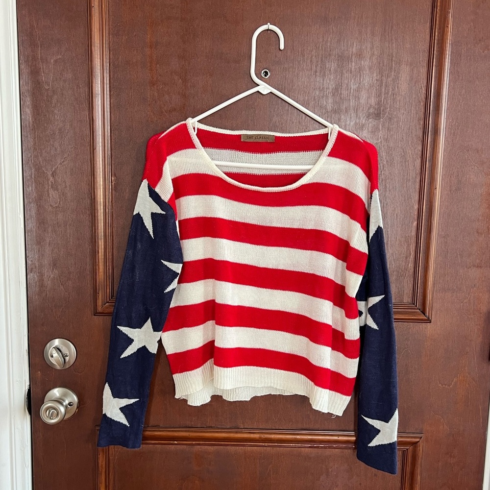 4th of July American Flag sweater | Women’s XS/S | Nautical USA | The Classic